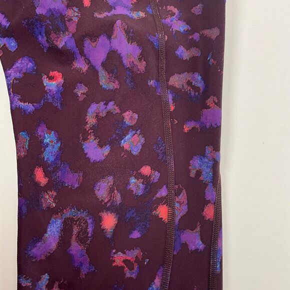 Athleta Rainer Leopard Print Plum Purple Tight Leggings Womens Sz XL - Picture 11 of 13